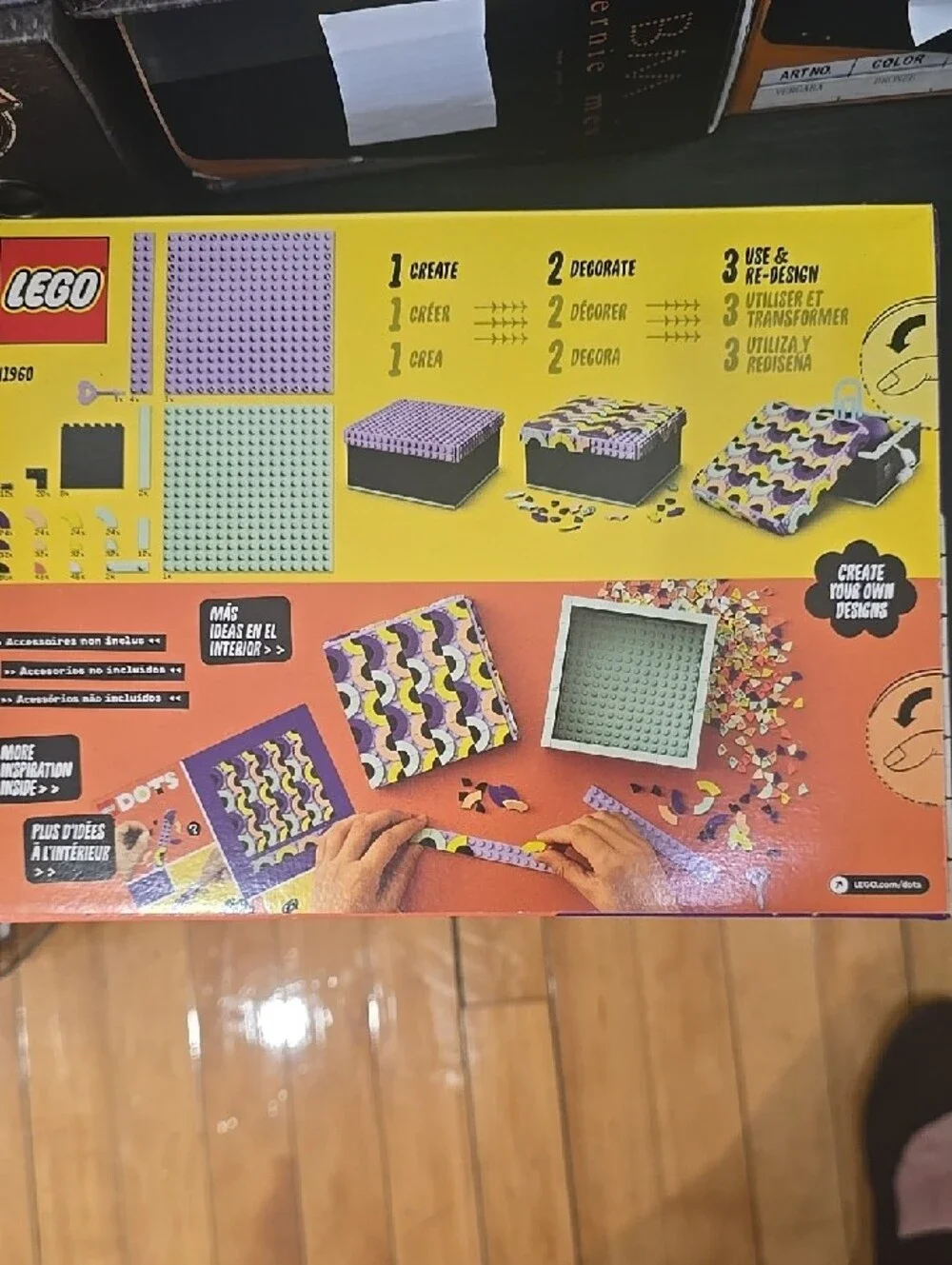 LEGO DOTS Colorful Purple & Yellow Decorative Box - Kids Toys